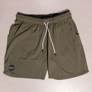 BYLT Active Shorts 6 Inch Inseam Linerless Olive Green Men's Large Gym Workout